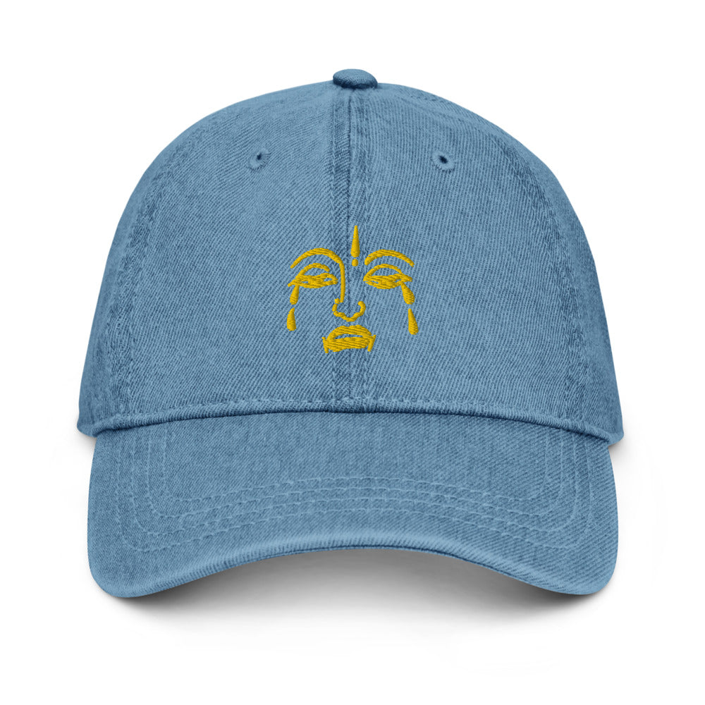 Goddess Embroidered Denim Hat